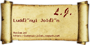 Ludányi Jolán névjegykártya