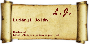 Ludányi Jolán névjegykártya